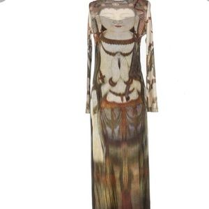 VIVIENNE TAM Couture Vintage Mesh Buddha Dress